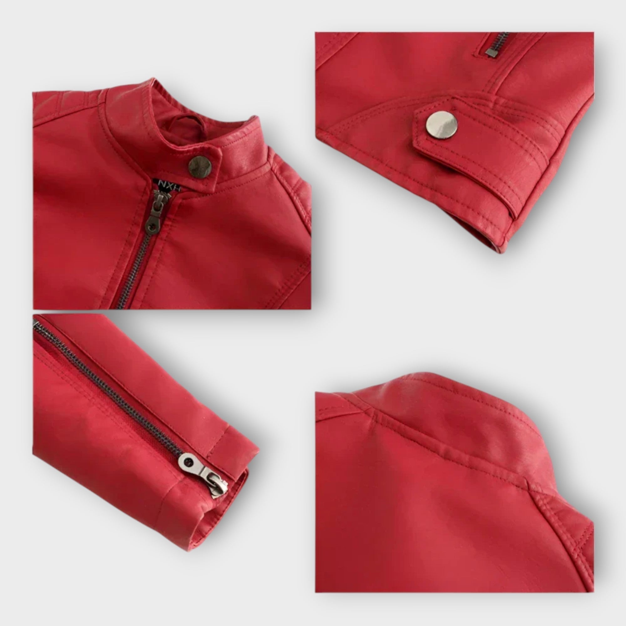 Moderní Krátká Kožená Bunda na Zip